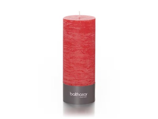[90314534 936066] balthasar Zylinderkerze Rustico 18 cm x 7 cm, Rot