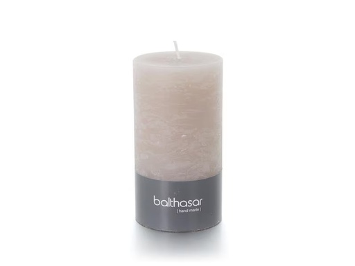 [90314567 1616640] balthasar Zylinderkerze Rustico 13 cm x 7 cm, Taupe