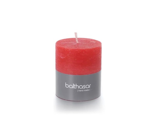 [90314678 1616636] balthasar Zylinderkerze Rustico 8 cm x 7 cm, Rot