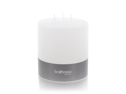 [90314706 1616660] balthasar Mehrdochtkerze Rustico 12 cm x 12 cm, Weiss