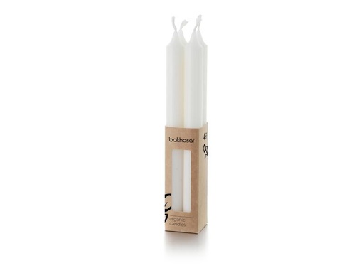 [90314733 1616658] balthasar Stabkerze Organic 24 cm x 2.2 cm, Weiss, 4 Stück