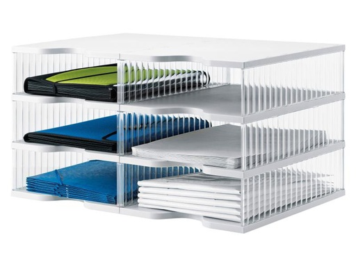 [90051555 830914] Styro Dokumentenablage styropost Transparent, 6 Fächer