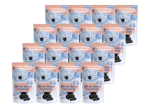 [90315283 1594516] Lucky Lou Nassfutter Lifestage Adult Geflügel &amp; Fasan, 16 x 125 g