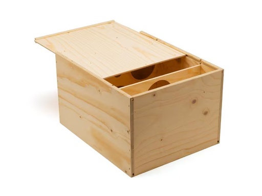[90315343 1611687] Weizenkorn Aufbewahrungskiste Weinflaschen, Holz, Hellbeige