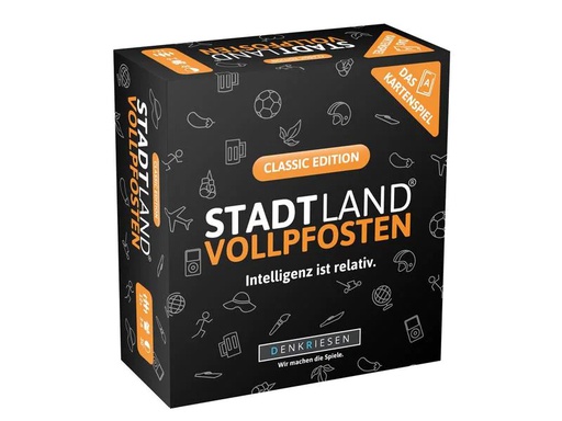 [90005136 1167650] Denkriesen Partyspiel STADT LAND VOLLPFOSTEN – Das Kartenspiel Classic