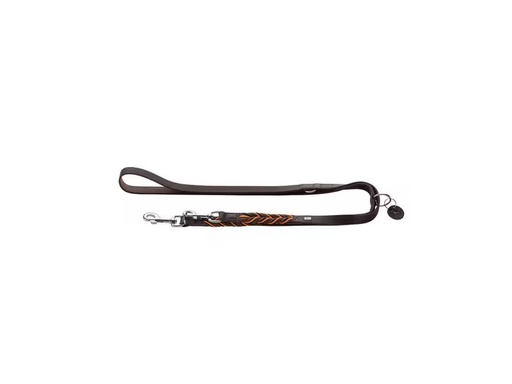 [90315909 1561396] Hunter V-Führleine Solid Education Cord, 20/200, Dunkelbraun/Orange
