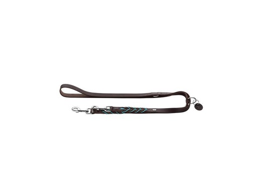 [90316011 1561397] Hunter V-Führleine Solid Education Cord, 20/200, Dunkelbraun/Türkis