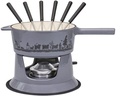 Kadastar Käsefondue-Set Alpaufzug Familie 9 Teile, Blaugrau