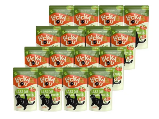 [90316533 1594523] Lucky Lou Nassfutter Lifestage Adult Rind &amp; Wildschwein, 16 x 125 g