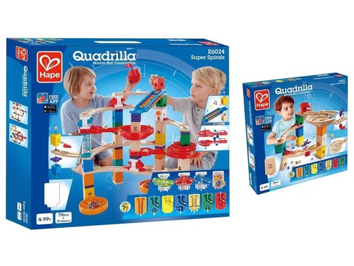 [90317130 1602078] Hape Kugelbahn Quadrilla Super Spiralburg &amp; Endspurt