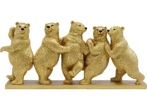 [90317411 1623714] Kare Dekofigur Tipsy Dancing Bears Gold