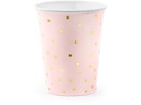 Partydeco Einwegbecher Punkte 260 ml, 6 Stück, Hellrosa