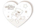 Herding Kissen Lieblingsmensch 29 x 33 cm, Weiss