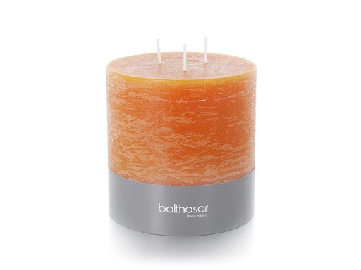 [90317896 1616667] balthasar Mehrdochtkerze Rustico 12 cm x 12 cm, Orange