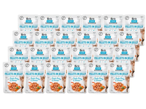 [90318081 1585541] Brit Nassfutter Care Fillets Gelée Truthahn &amp; Shrimp, 24 x 85 g
