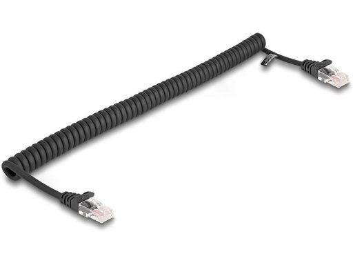 [90318431 1632363] Delock Patchkabel Spiralkabel Cat 5e, UTP, 1 m, Schwarz