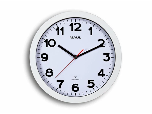 [90051909 609179] Maul Wanduhr MAULstep Ø 30 cm Weiss