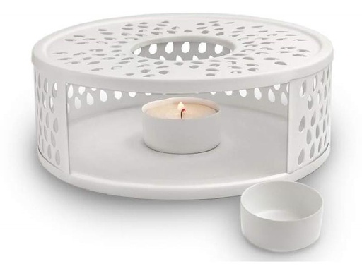 [90318831 1626609] Creano Stövchen Leaf Weiss