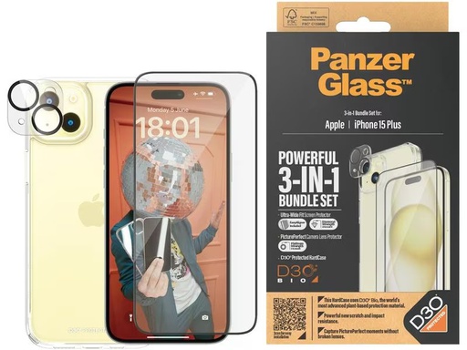 [90319488 1636798] Panzerglass 3-in-1 Bundle iPhone 15 Plus