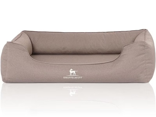 [90319743 1615548] Knuffelwuff Hunde-Bett Leon Velour M – L, 85 x 63 cm, Beige/Grau