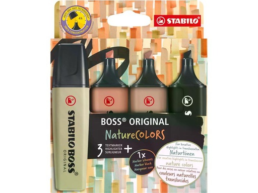 [90319899 1632656] STABILO Textmarker BOSS ORIGINAL NatureColors 4er Set