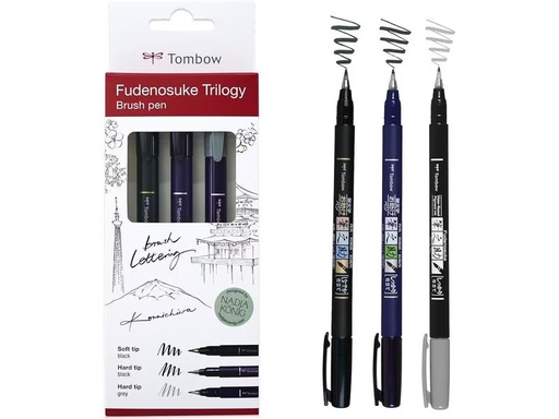 [90319910 1632701] Tombow Fineliner FUDENOSUKE Triology Set 0.3 mm; 0.6 mm,