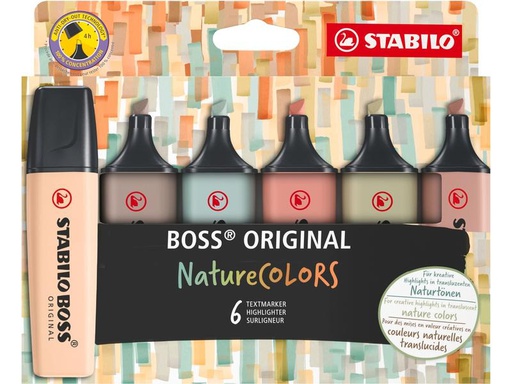[90319911 1632659] STABILO Textmarker BOSS ORIGINAL NatureColors 6er Set