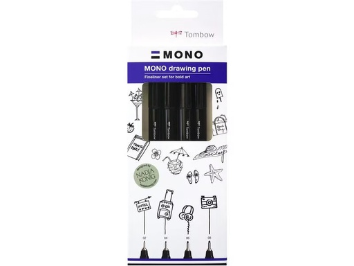 [90319957 1632699] Tombow Fineliner MONO drawing pen Set Bold Schwarz