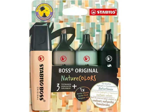 [90319969 1632658] STABILO Textmarker BOSS ORIGINAL NatureColors 4er Set