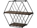 Woody Fashion Wandregal Liliales 44 x 40 x 15 cm, Schwarz/Walnuss