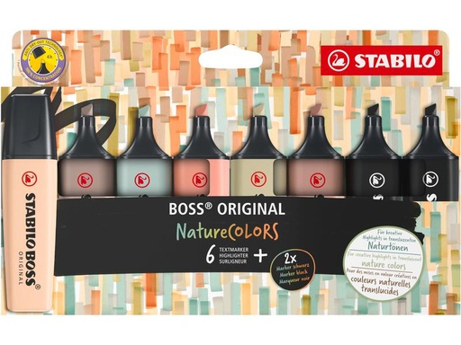 [90320058 1632660] STABILO Textmarker BOSS ORIGINAL NatureColors 8er Set