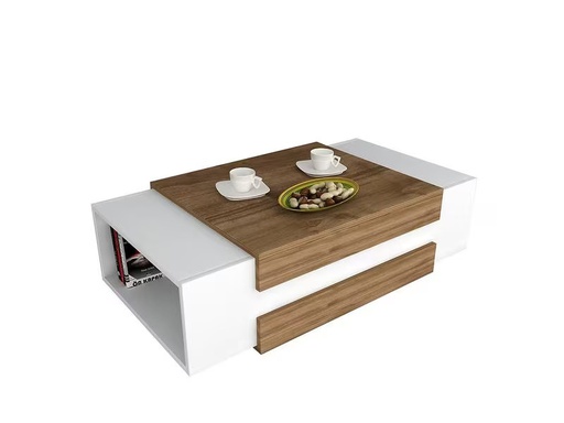 [90320525 1626893] Woody Fashion Couchtisch Nora 110 x 31 x 57 cm, Nature/Weiss