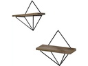 Woody Fashion Wandregal WR046 2 Stück, 30 x 14 x 2 cm, Walnuss