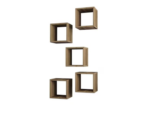 [90320658 1626889] Woody Fashion Wandregal Box 30 x 30 x 24 cm, Walnuss