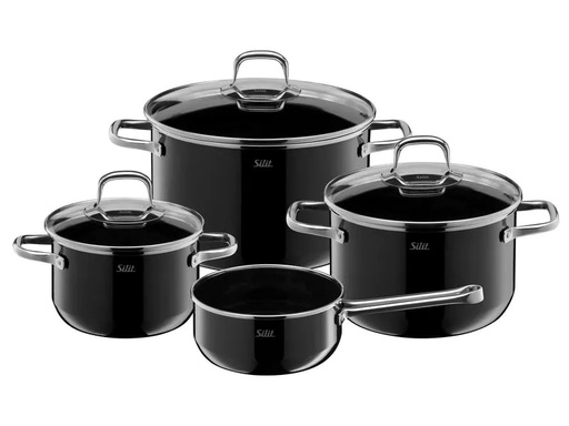 [90005188 1069702] Silit Kochtopf-Set Elegance 4-teilig, Schwarz