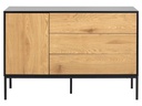 AC Design Kommode Seaford 120 x 40 x 82 cm, Nature/Schwarz