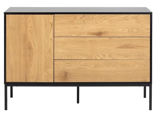 [90321278 1632533] AC Design Kommode Seaford 120 x 40 x 82 cm, Nature/Schwarz