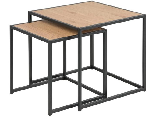 [90321296 1632481] AC Design Beistelltisch Seaford 2 Stück, Nature/Schwarz
