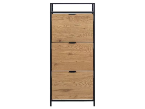 [90321298 1632492] AC Design Schuhschrank  Seaford 56 x 30 x 129 cm, Nature/Schwarz