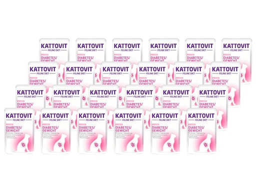 [90321307 1604890] Kattovit Nassfutter Diabetes Lachs und Reis, 24 x 85 g