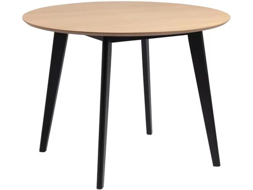 [90321325 1632541] AC Design Tisch Roxby Ø 105 x 76 cm, Nature/Schwarz