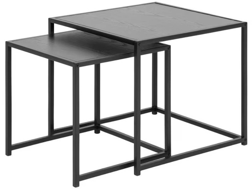 [90321333 1632480] AC Design Beistelltisch Seaford 2 Stück, Schwarz