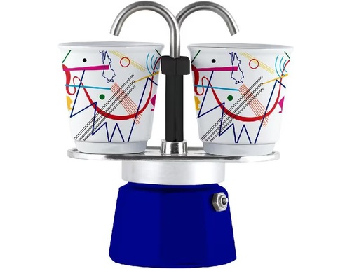 [90321490 1621841] Bialetti Espressokocher Mini Express Kandinsky 2 Tassen, Blau