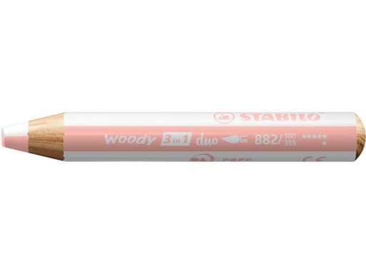 [90321638 1632643] STABILO Wachsmalstifte Woody 3 in 1 duo Weiss / Apricot