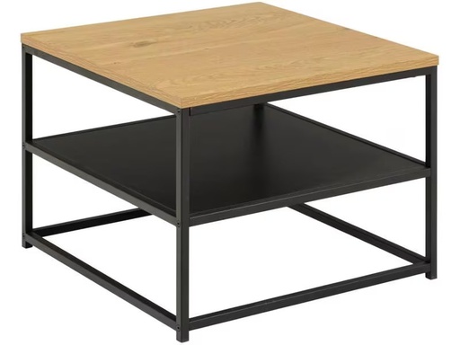 [90321650 1632508] AC Design Beistelltisch Gila 55 x 55 x 42 cm, Nature/Schwarz