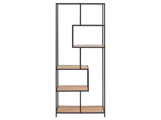 [90321807 1642192] AC Design Regal Seaford 77 x 35 x 185cm, Braun/Schwarz