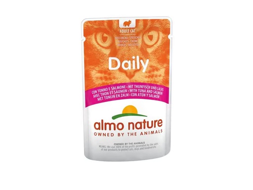 [90321891 1627340] Almo Nature Nassfutter Daily mit Thunfisch und Lachs, 70 g