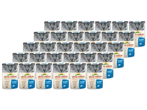 [90321965 1627405] Almo Nature Nassfutter Holistic Sterilised mit Huhn, 30 x 70 g