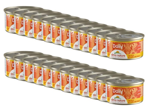 [90321974 1627391] Almo Nature Nassfutter Daily Mousse mit Huhn, 24 x 85 g