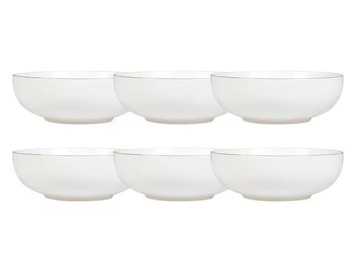 [90321984 1574307] FURBER Suppen- &amp; Pastateller Ø 20.5 cm, 6 Stück, Weiss/Gold